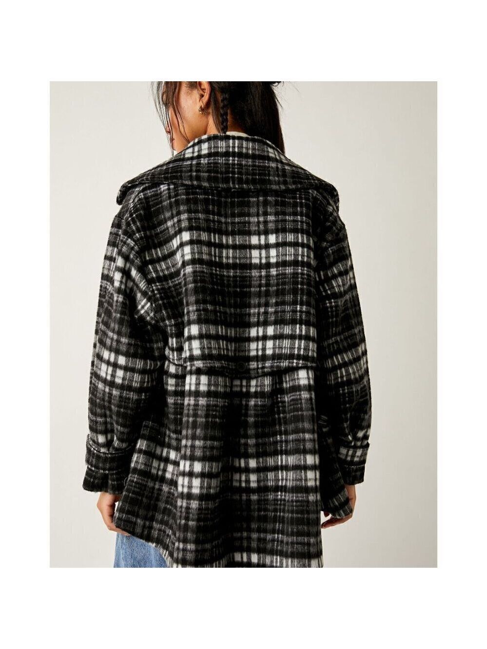 FREE PEOPLE Highlands Wool Peacoat / Salt & Pepper - Picture 6 of 8